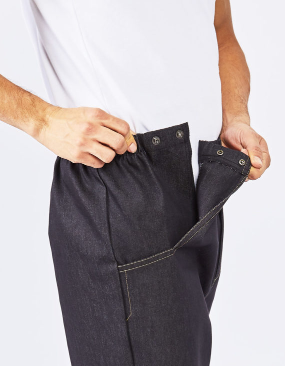 Elastic waist adaptive jeans for men Mode Ézé Plus