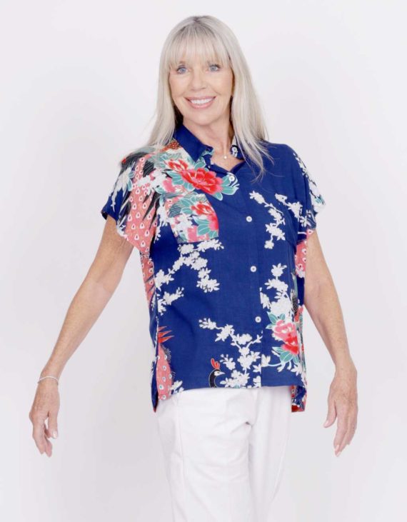 Top d'été pour femme type blouse à manches courtes Ella