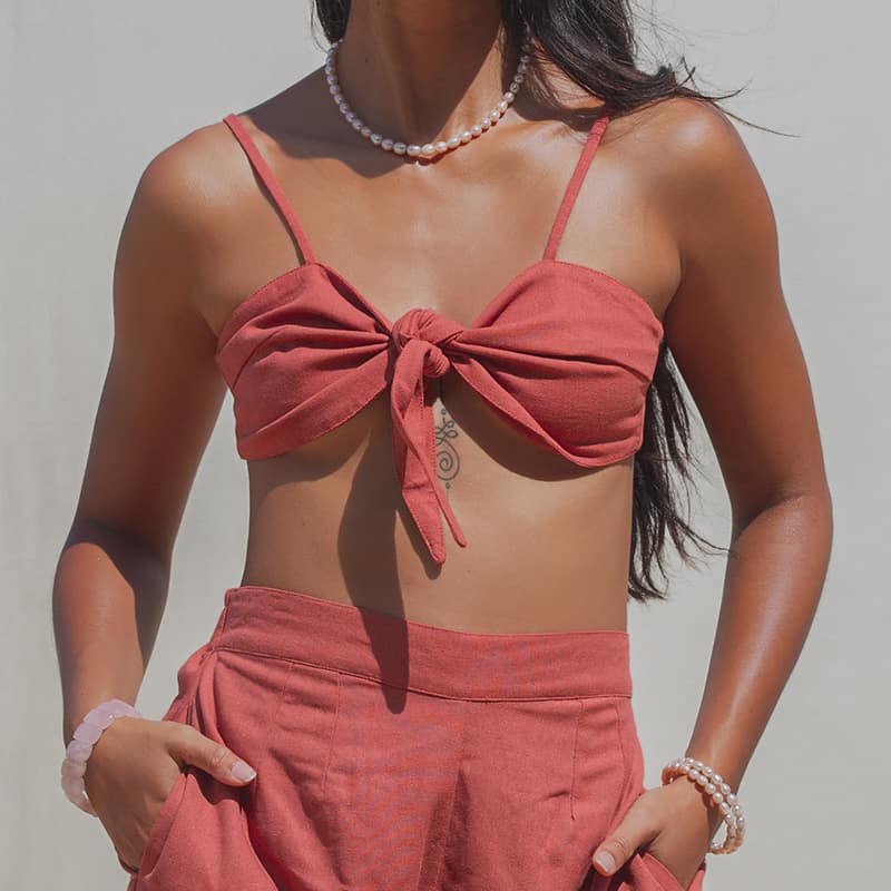 Knotted Linen Bralette